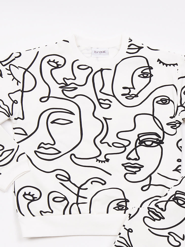 Εφηβικό σετ φόρμας σταμπωτή 48634 | 48634