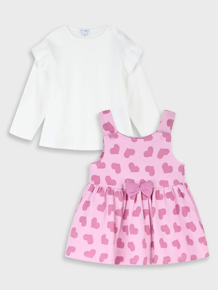 Βρεφικό σετ με σαλοπέτα hearts 14-125431-0 | 14-125431-0