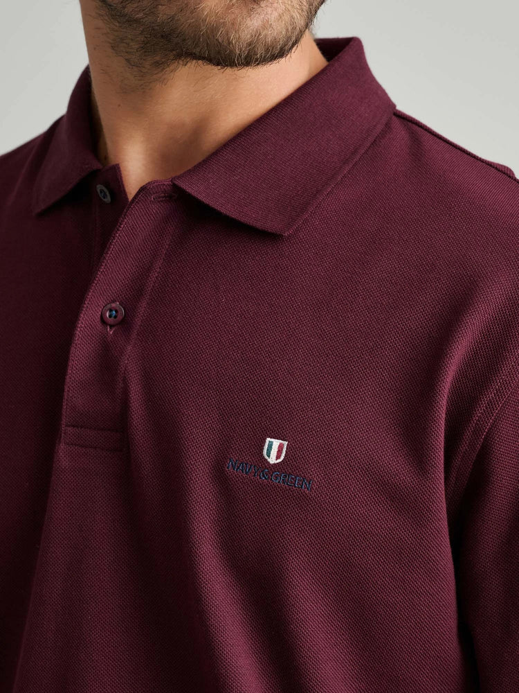 Ανδρική μπλούζα polo dark bordeaux 24GE.500.8 | 24GE.500.8