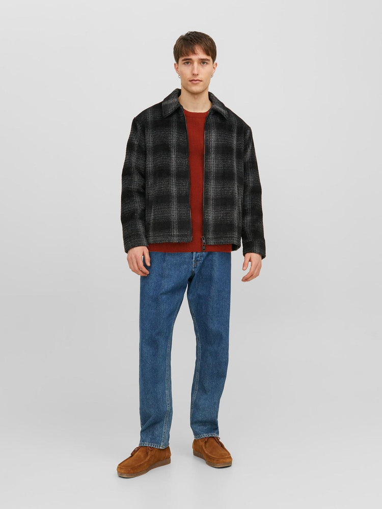 Ανδρική μπλούζα πλεκτή JJPANNEL KNIT CREW NECK AW23 12236304 | 12236304