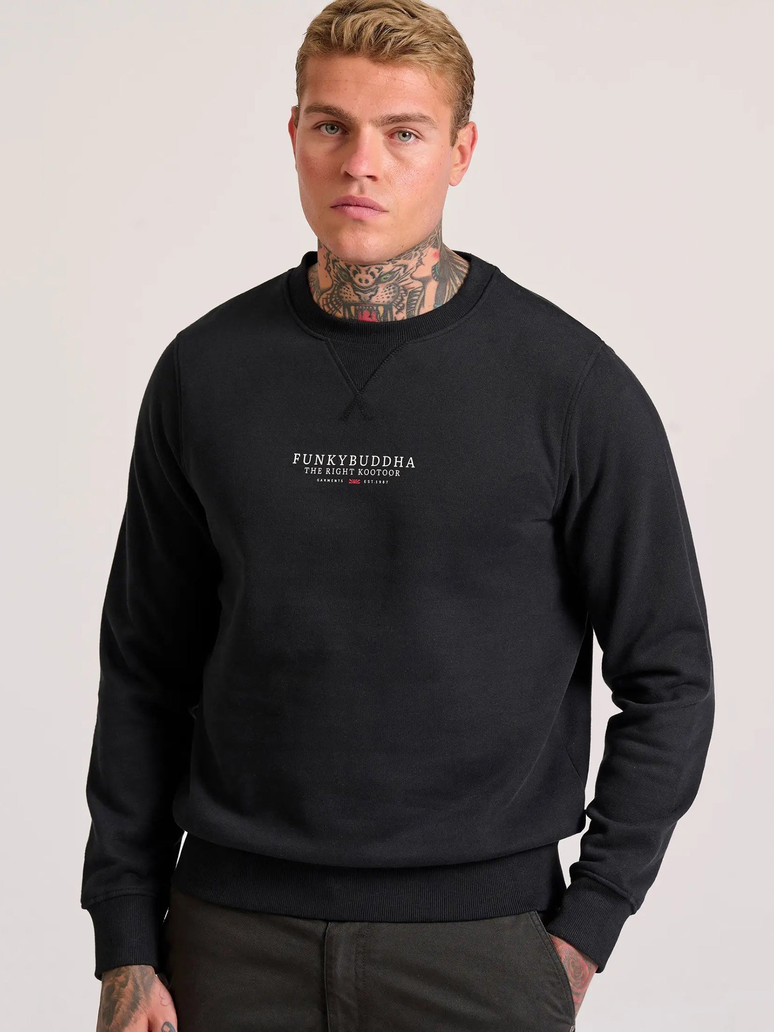 Ανδρική μπλούζα φούτερ FBM010-010-06 BLACK | FBM010-010-06