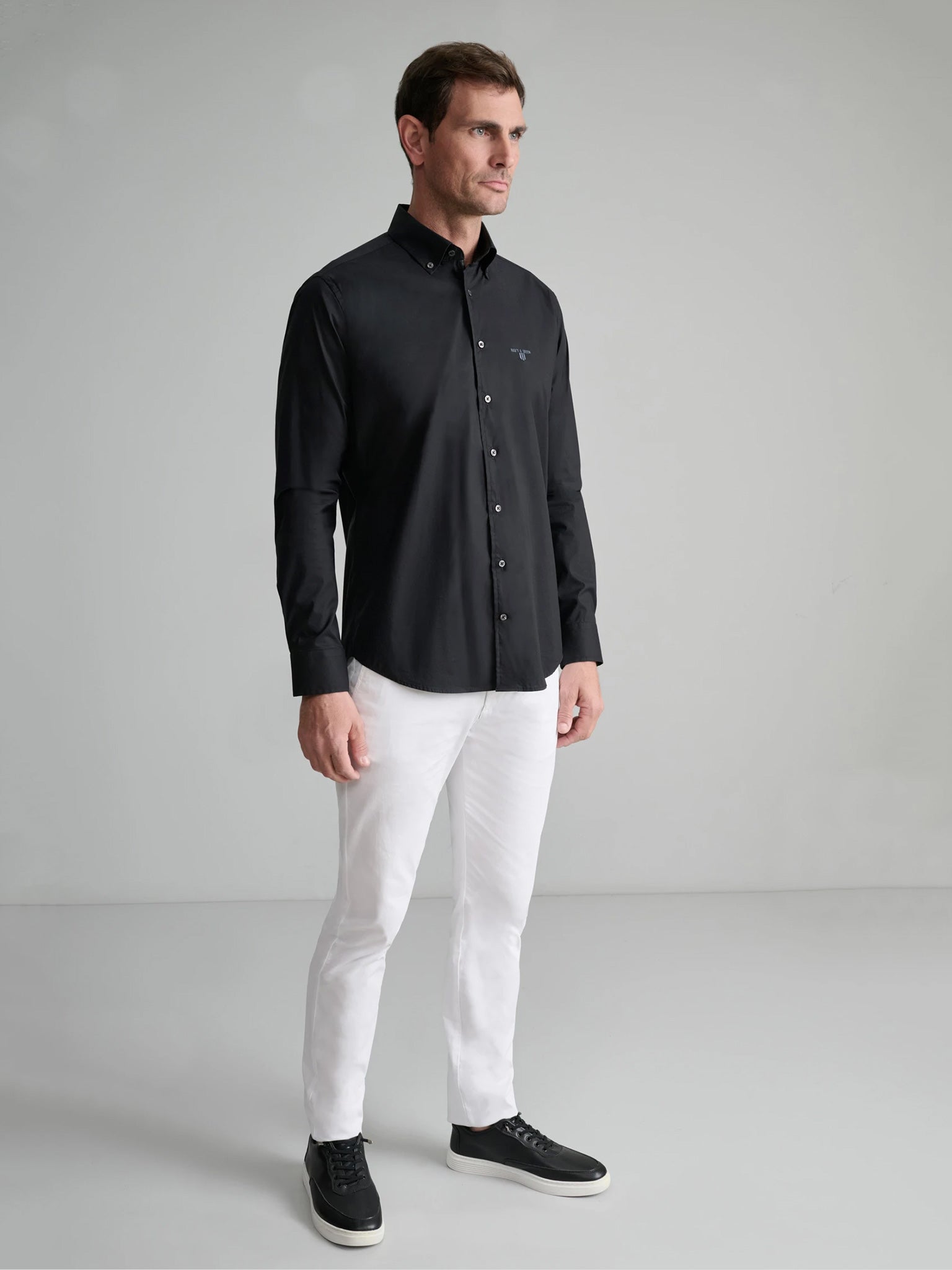 Ανδρικό πουκάμισο black 24NG.SD61/1B.6 | 24NG.SD61/1B.6