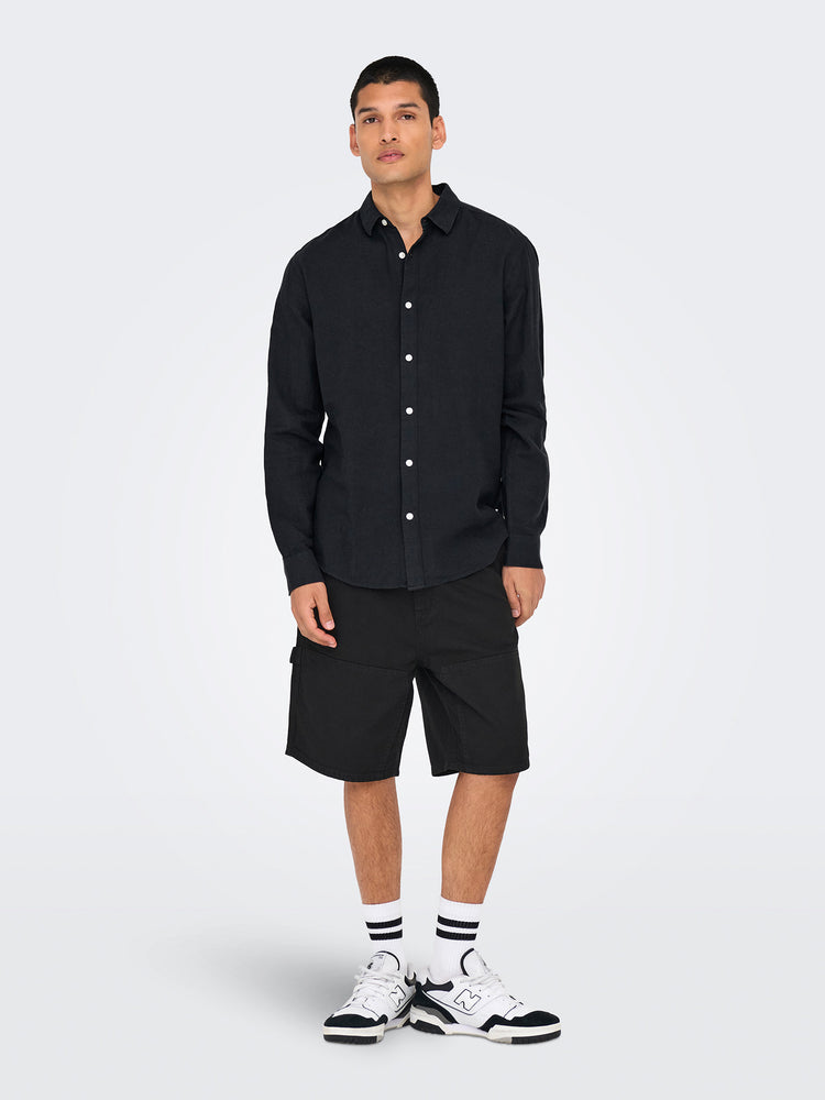 Ανδρικό πουκάμισο ONSCAIDEN LIFE LS SOLID LINEN BLEND NOOS 22012321 | 22012321
