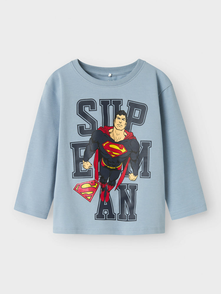 Παιδική μπλούζα μακό NMMJUNES SUPERMAN NREG LS TOP 13244998 | 13244998