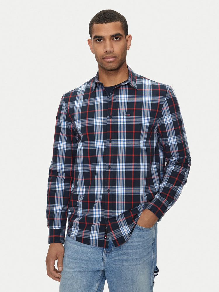 Ανδρικό πουκάμισο καρό TJM REG POPLIN CHECK SHIRT DM0DM19512C1G | DM0DM19512C1G