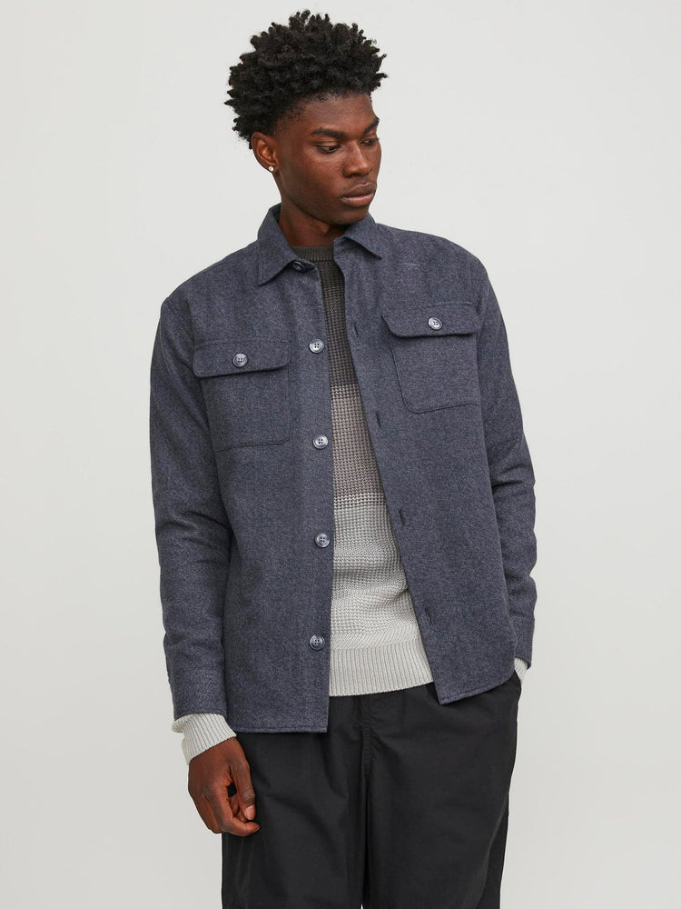 Ανδρικό πουκάμισο overshirt JCOBLACK MELANGE DARREN OVERSHIRT 12244891 | 12244891