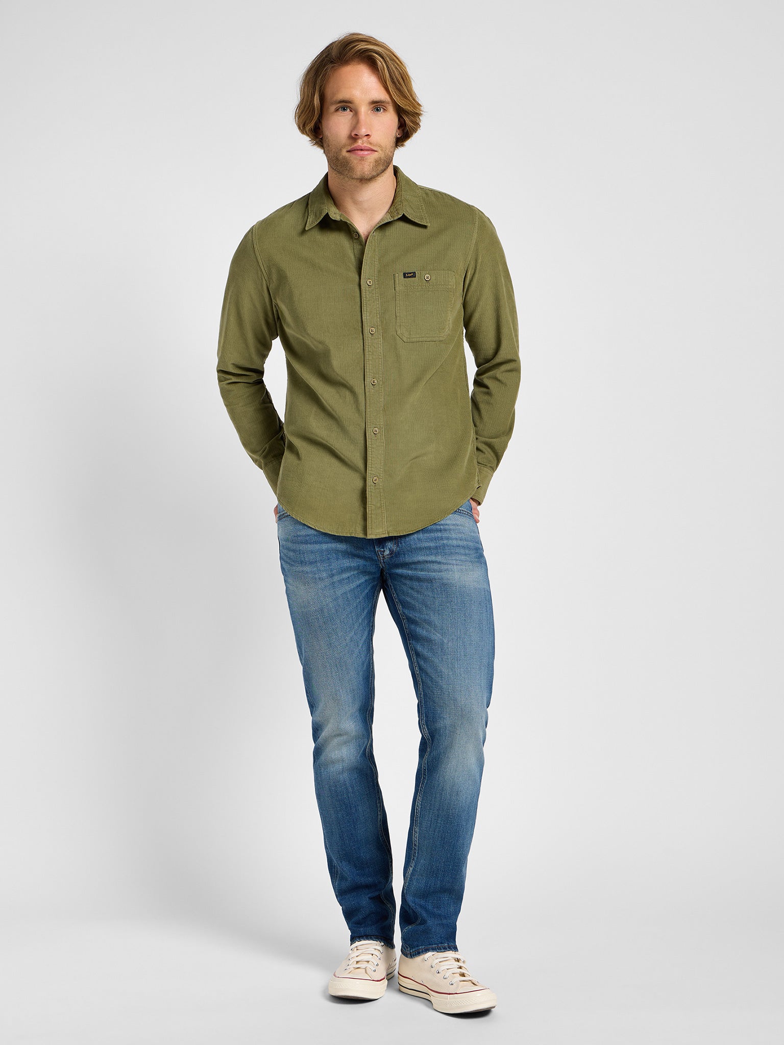 Ανδρικό πουκάμισο κοτλέ cotle shirt green 112355729 | 112355729