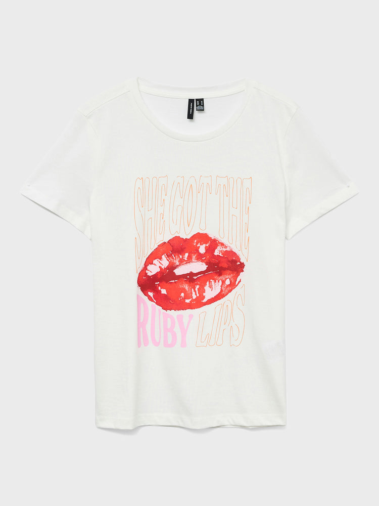 Γυναικείο t-shirt ruby lips VMSORI FRANCIS SS TOP BOX JRS 10325320 | 10325320