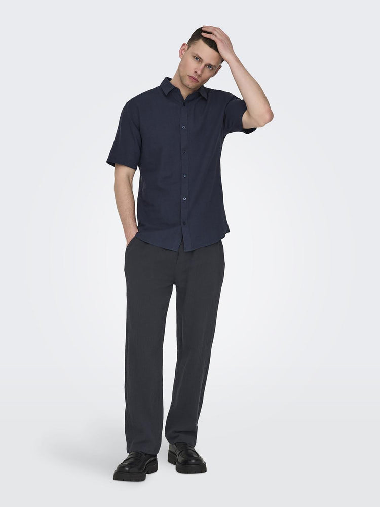 Ανδρικό πουκάμισο λινό ONSCAIDEN LIFE SS SOLID LINEN SHIRT NOOS 22009885 | 22009885
