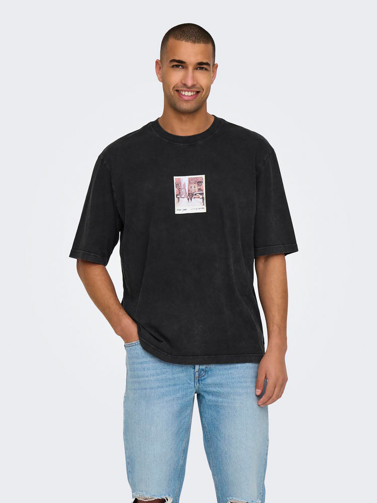 Ανδρικό t-shirt ONSRAY OVZ WASHED SS TEE VD 22030149 | 22030149