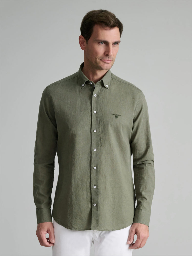 Ανδρικό πουκάμισο λινό vineyard green 24NG.CR105/1B | 24NG.CR105/1B