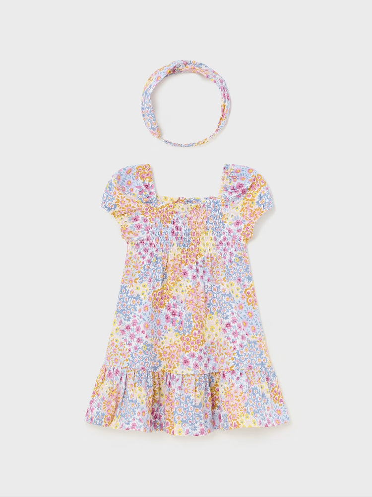 Βρεφικό φόρεμα με κορδέλα σταμπωτή Better Cotton 24-01923-020 | 24-01923-020