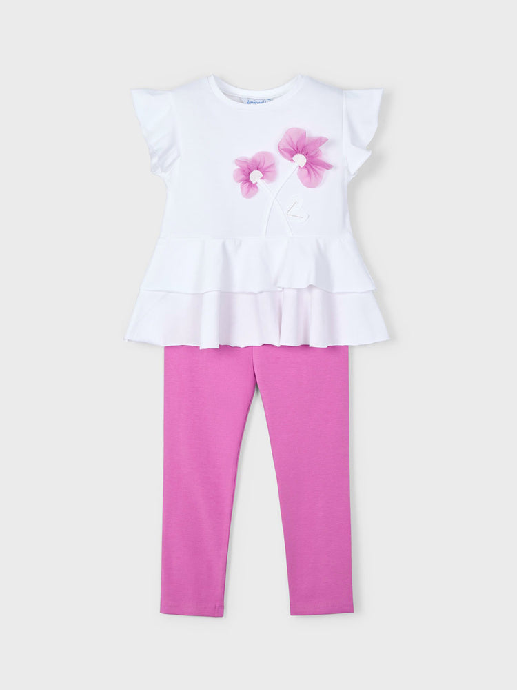 Παιδικό σετ με κολάν μπλούζα λουλούδια 25-03704-056 | 25-03704-056
