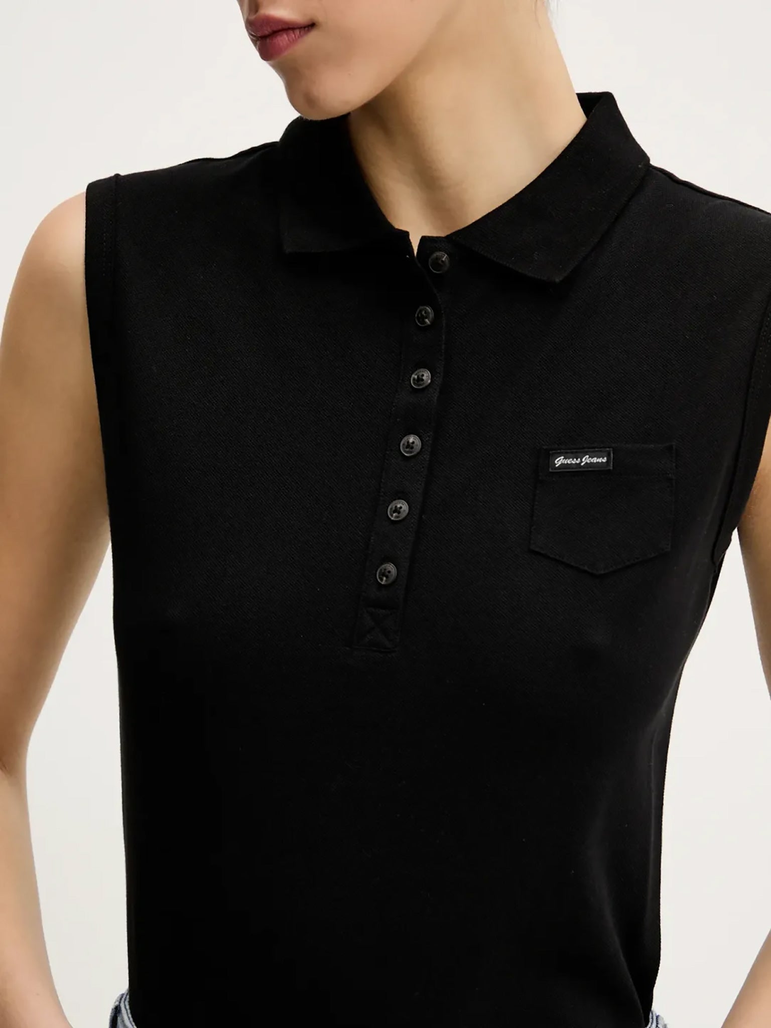 Γυναικεία polo μπλούζα sleeveless collar slim W5GP24KCYR1JBLK | W5GP24KCYR1JBLK