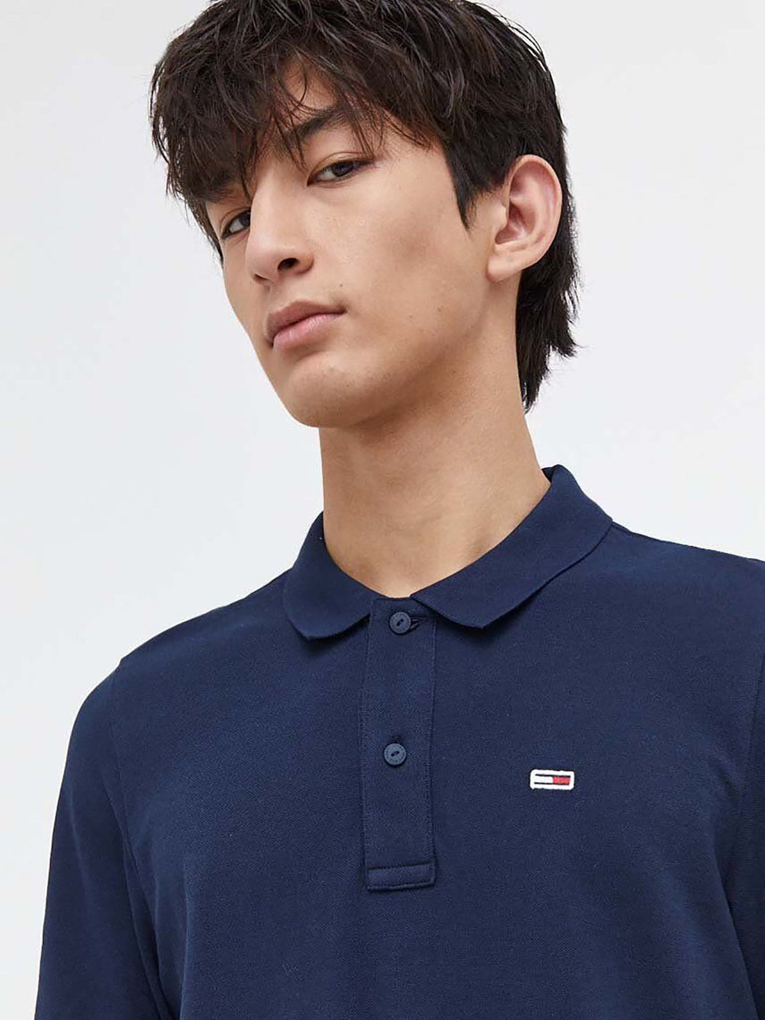 Ανδρικό polo TJM SLIM PLACKET LS POLO DM0DM18309C1G | DM0DM18309C1G
