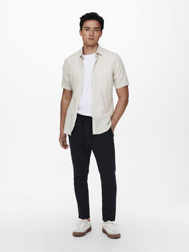 Ανδρικό πουκάμισο λινό ONSCAIDEN LIFE SS SOLID LINEN SHIRT NOOS 22009885 | 22009885