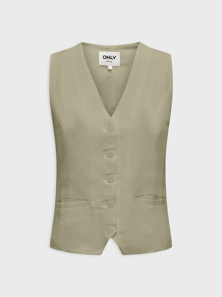 Γυναικείο γιλέκο ONLWINDY LIFE S/L LINEN BL VEST TLR 15348132 | 15348132