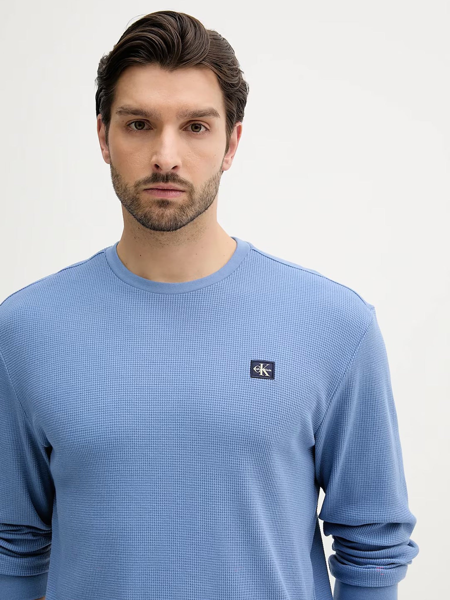 Ανδρική μπλούζα πλεκτή LS WAFFLE BADGE CREWNK TEE LV040EM2176PU | LV040EM2176PU