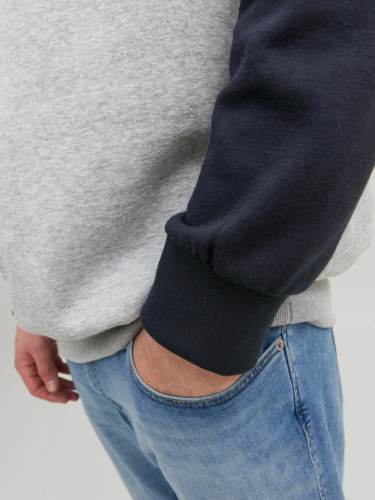 Ανδρική μπλούζα φούτερ Plus size JJELOGO BLOCKING SWEAT HOOD NOOS 12173965 | 12173965