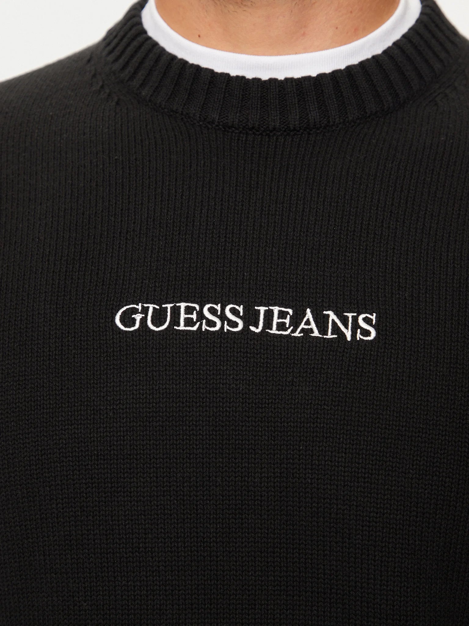 Ανδρική μπλούζα πλεκτή Ls cn guess empro M4BR31Z3HM1JBLK | M4BR31Z3HM1JBLK