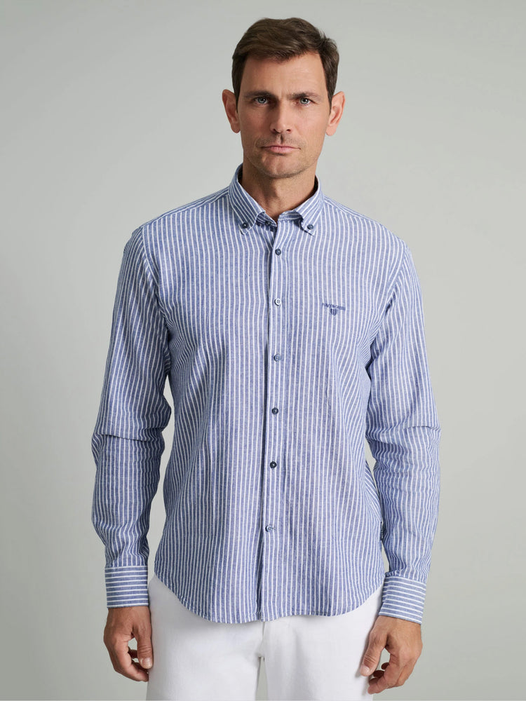 Ανδρικό πουκάμισο dirty blue/white 24NG.CR107/1B | 24NG.CR107/1B