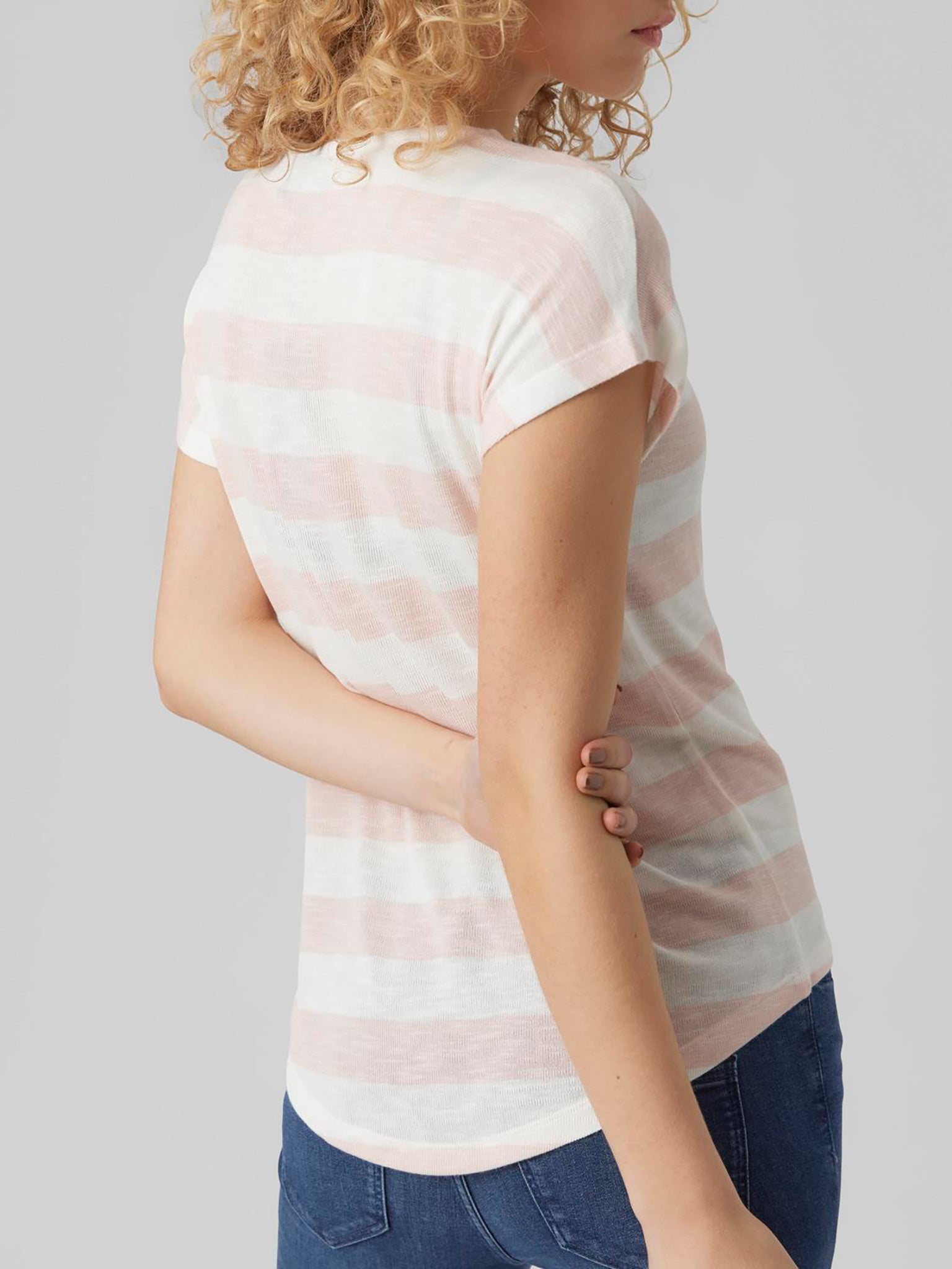 Γυναικεία μπλούζα ριγέ VMWIDE STRIPE S/L TOP GA NOOS 10284474 | 10284474