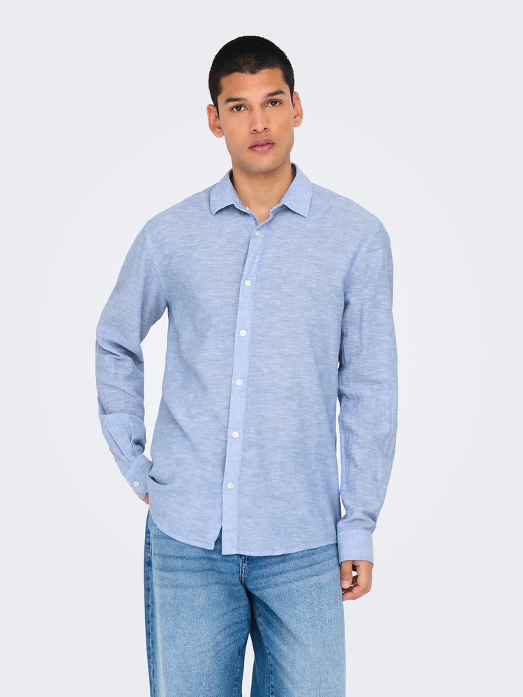 Ανδρικό πουκάμισο ONSCAIDEN LIFE LS SOLID LINEN BLEND NOOS 22012321 | 22012321