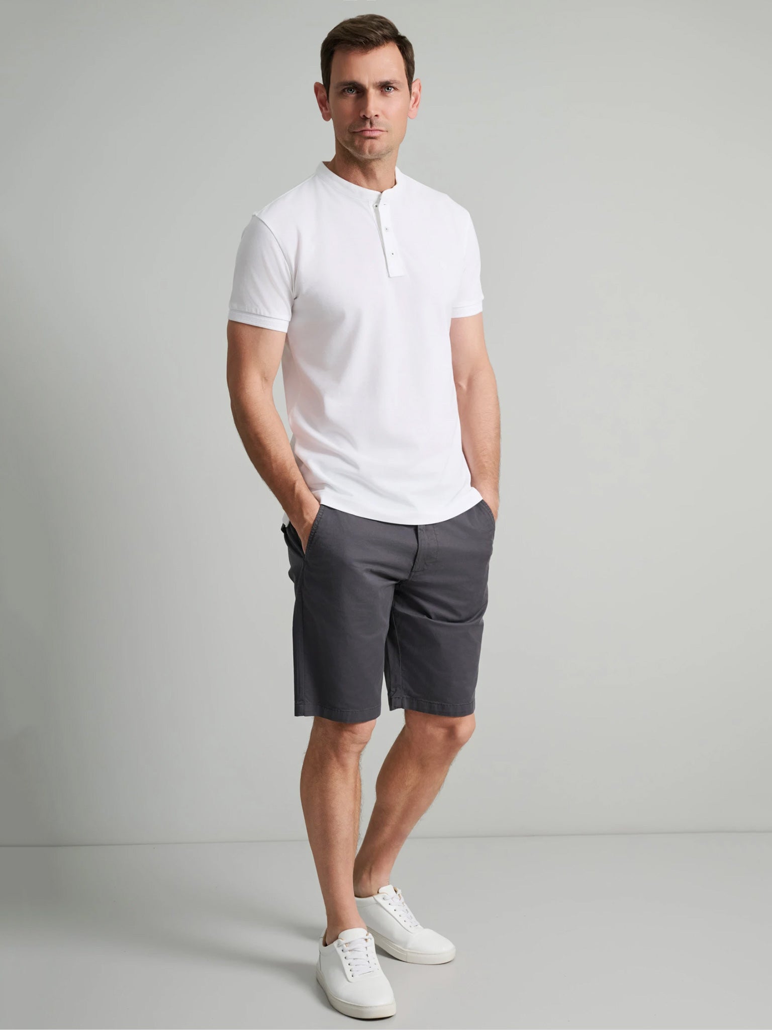 Ανδρικό polo mao γιακάς white 24GE.959/PB/YL.3 | 24GE.959/PB/YL.3