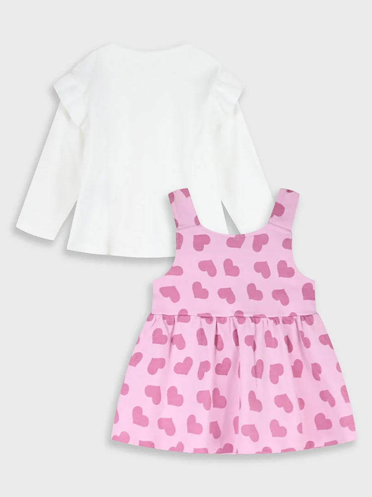 Βρεφικό σετ με σαλοπέτα hearts 14-125431-0 | 14-125431-0