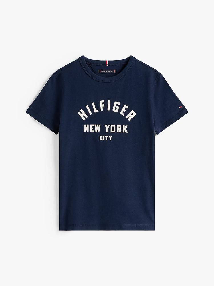 Παιδική μπλούζα μακό CURVED HILFIGER GRAPHIC TEE SS KB0KB09800C1G | KB0KB09800C1G