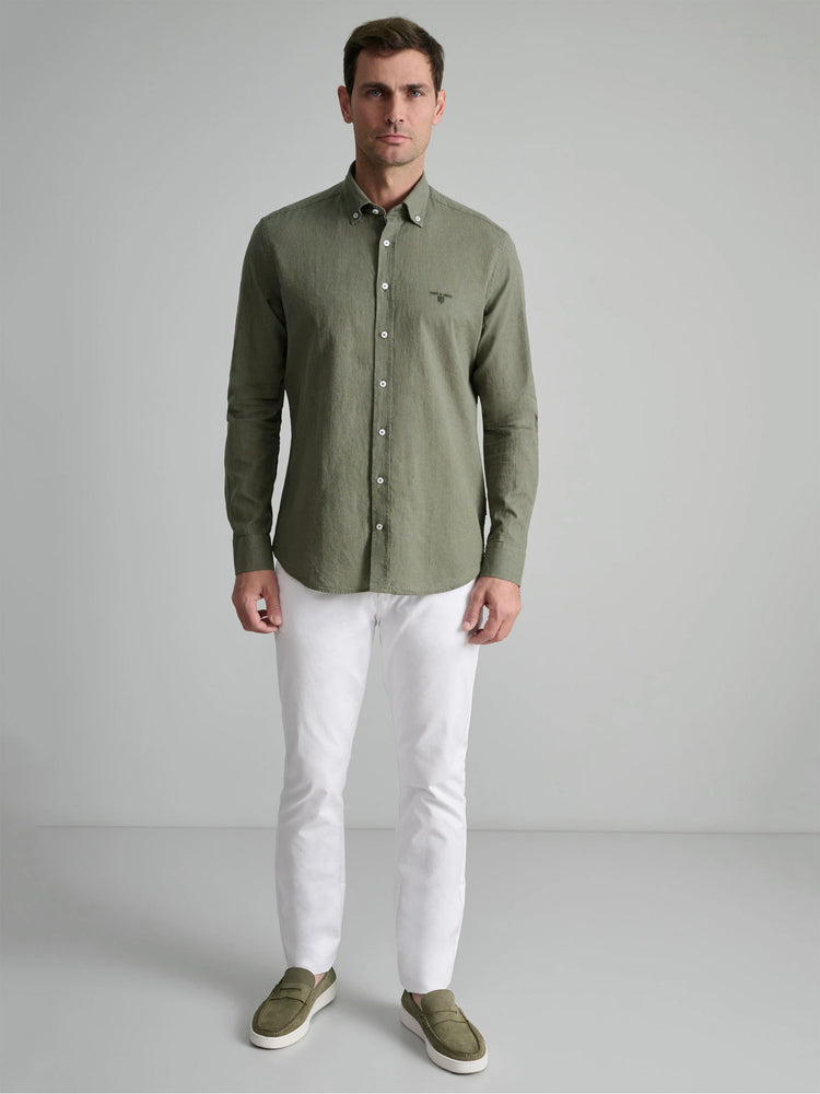 Ανδρικό πουκάμισο λινό vineyard green 24NG.CR105/1B | 24NG.CR105/1B