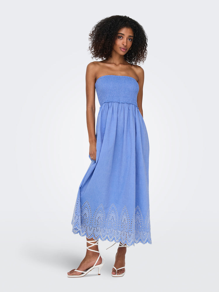 Γυναικείο φόρεμα κιπούρ ONLTULUM EMB SMOCK MAXI DRESS WVN 15343169 | 15343169