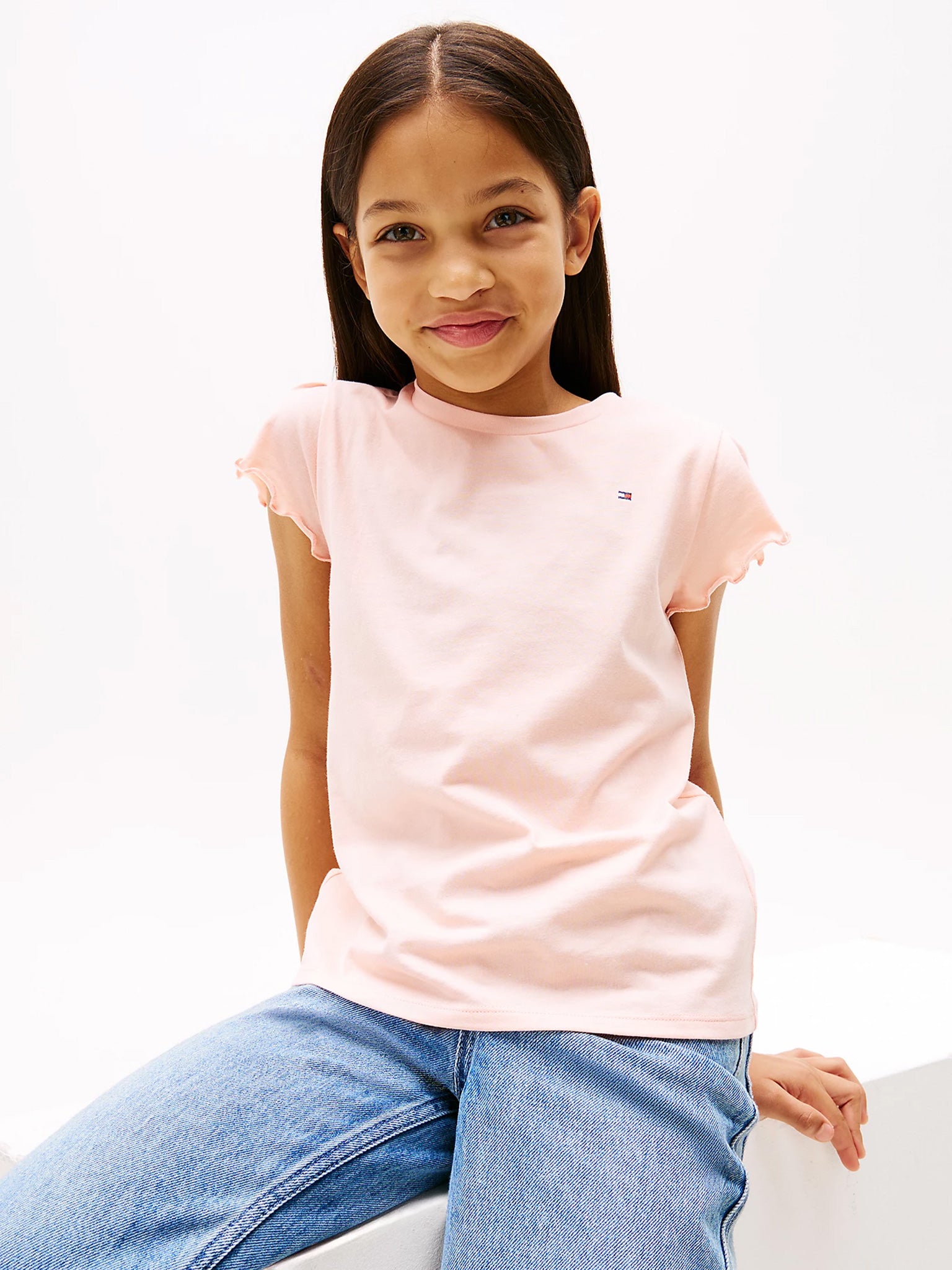 Παιδική μπλούζα ESSENTIAL RUFFLE SLEEVE TOP S/S KG0KG07052TKZ | KG0KG07052TKZ