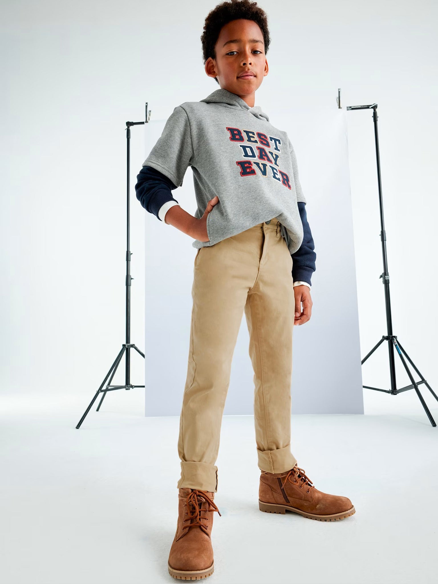 Εφηβικό παντελόνι λοξότσεπο βασικό 14-00530-015 | 14-00530-015