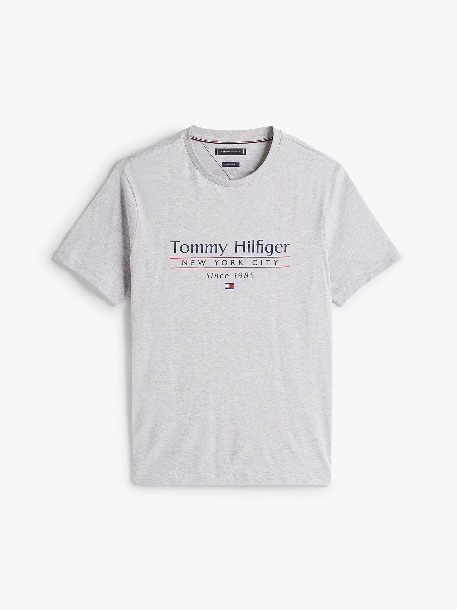 Ανδρικό t-shirt μελανζέ HILFIGER CENTER STACK TEE MW0MW38621P01 | MW0MW38621P01