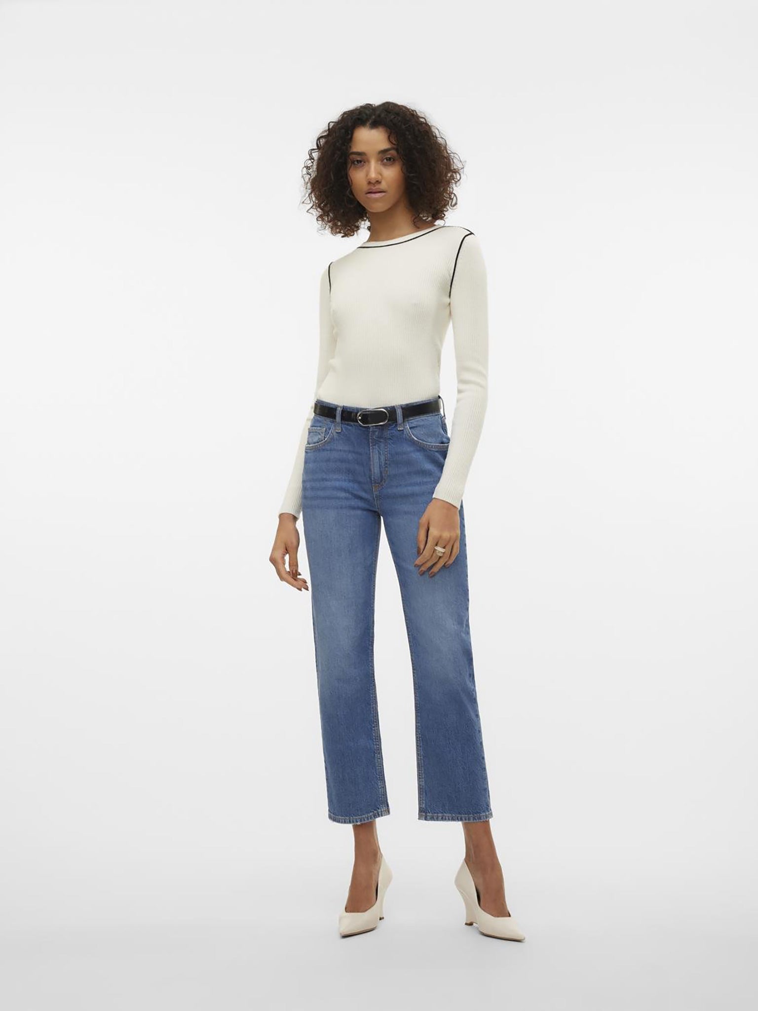 Γυναικεία μπλούζα πλέξη ριπ VMKARA LS O-NECK PULLOVER GA 10310586 | 10310586