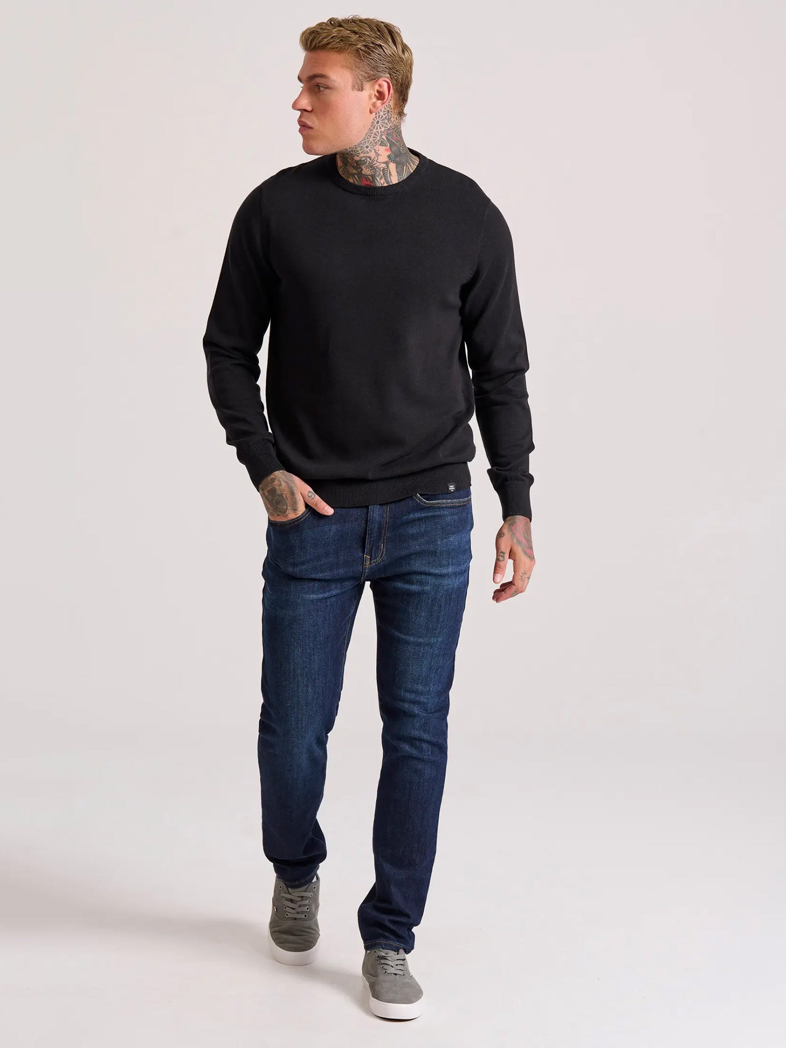 Ανδρική μπλούζα πλεκτή FBM010-001-09 BLACK | FBM010-001-09