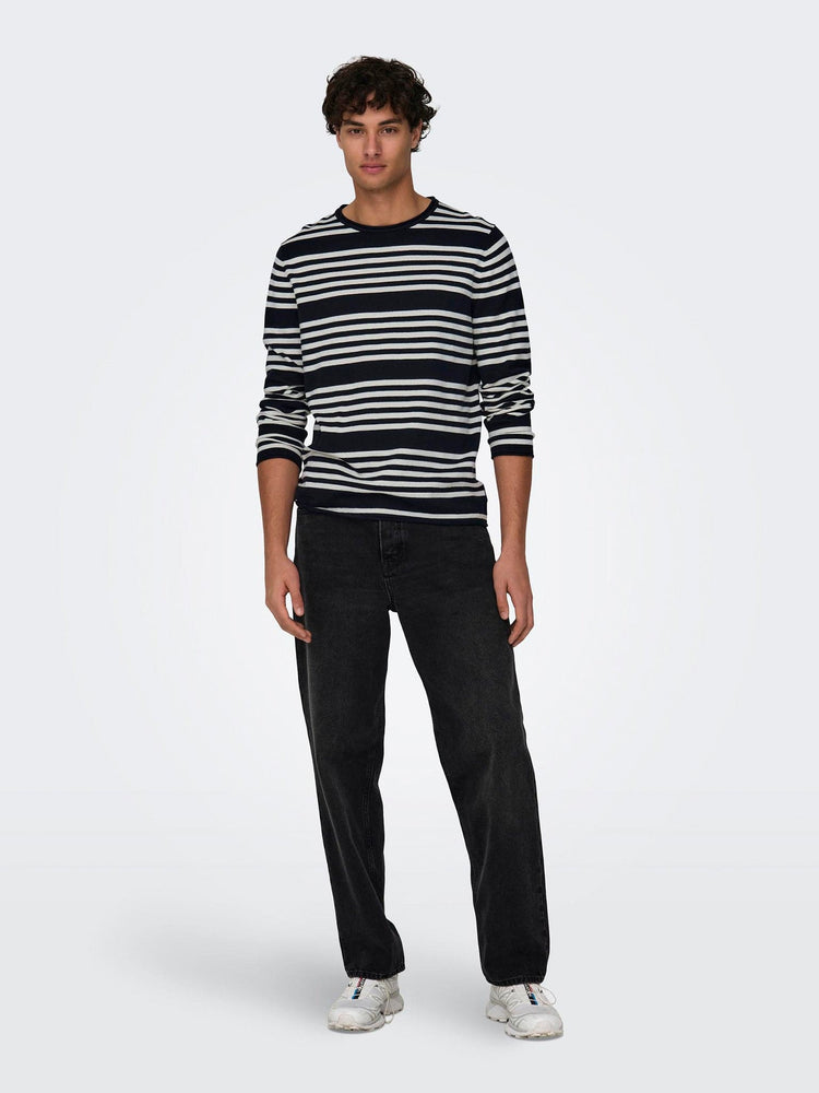 Ανδρική μπλούζα πλεκτή ONSOBY REG 14 STRIPE KNIT 22024378 | 22024378