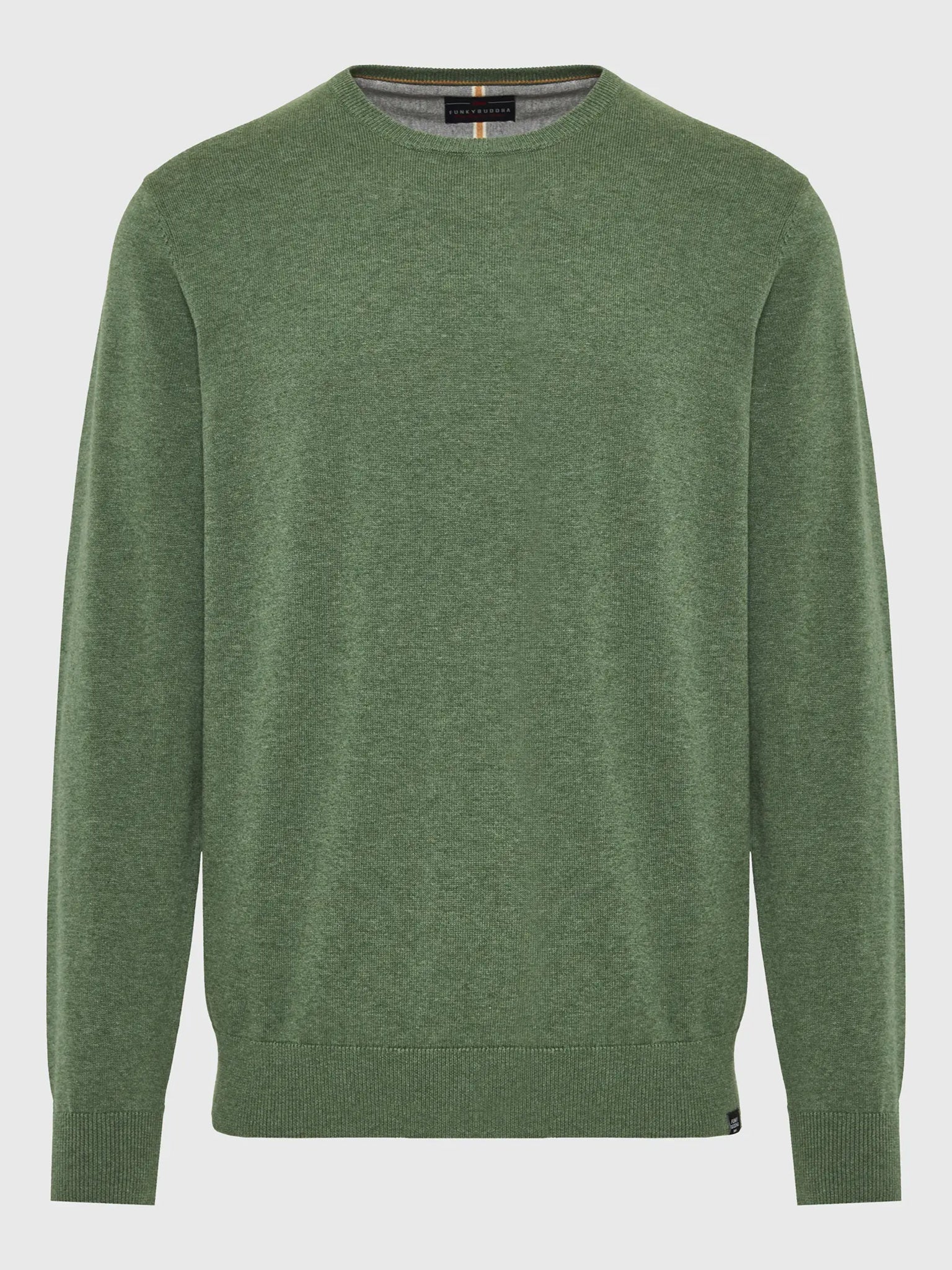 Ανδρική μπλούζα πλεκτή μελανζέ FBM010-001-09 DK GREEN MEL | FBM010-001-09