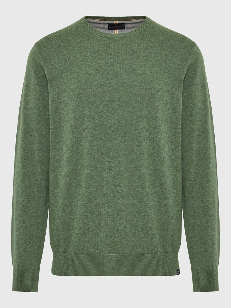 Ανδρική μπλούζα πλεκτή μελανζέ FBM010-001-09 DK GREEN MEL | FBM010-001-09