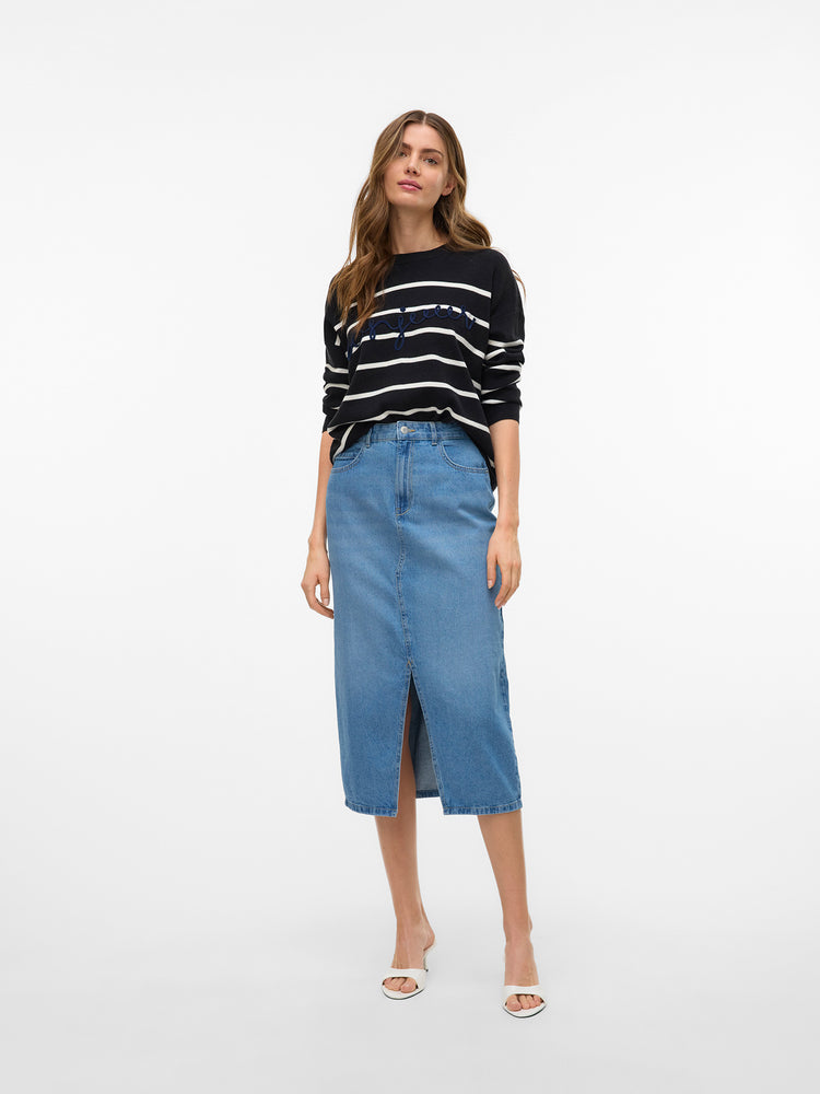 Γυναικεία φούστα τζιν light blue VMELFI HR MIDI SKIRT MIX 10335365 | 10335365