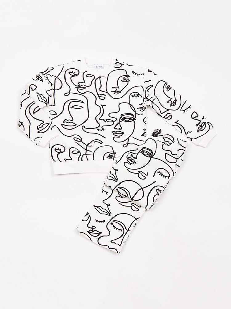 Εφηβικό σετ φόρμας σταμπωτή 48634 | 48634