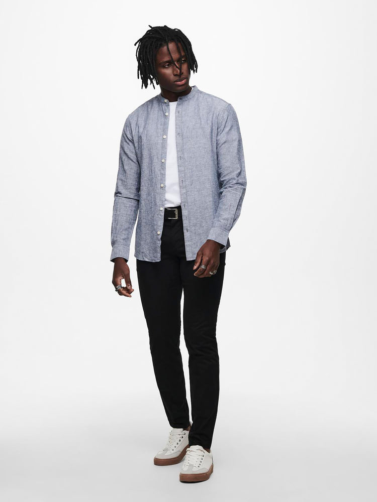 Ανδρικό πουκάμισο λινό ONSCAIDEN LS SOLID LINEN MAO SHIRT NOOS 22019173 | 22019173
