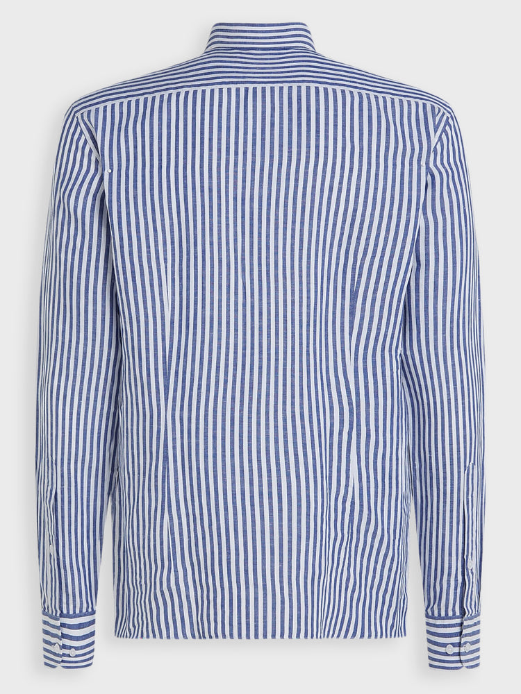 Ανδρικό πουκάμισο ριγέ CL W-CO LINEN STP SF SHIRT MW0MW389640BH | MW0MW389640BH