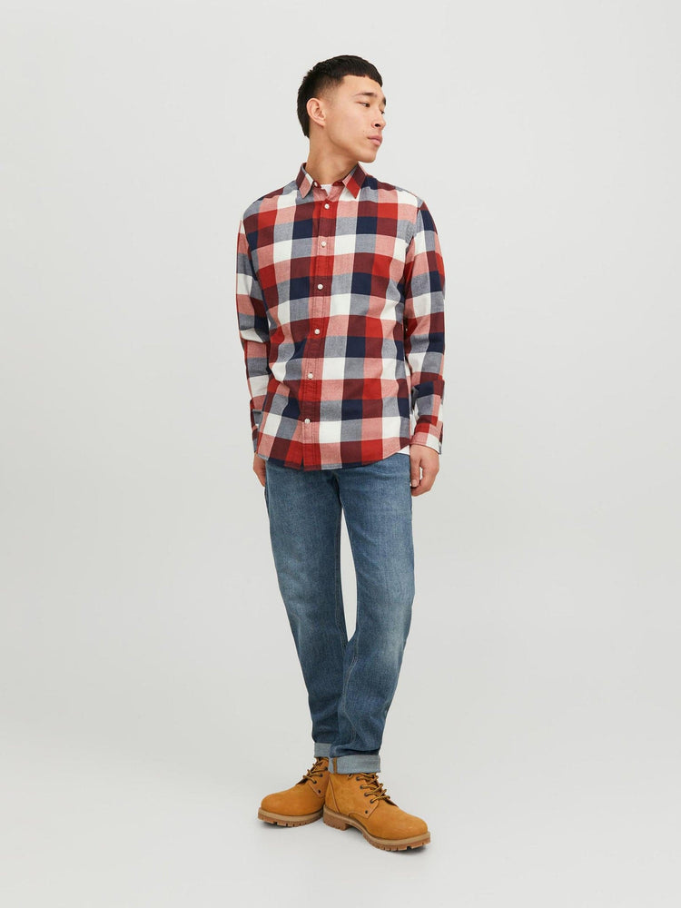 Ανδρικό πουκάμισο καρό JJEBUFFALO TWILL SHIRT LS SN 12235965 | 12235965