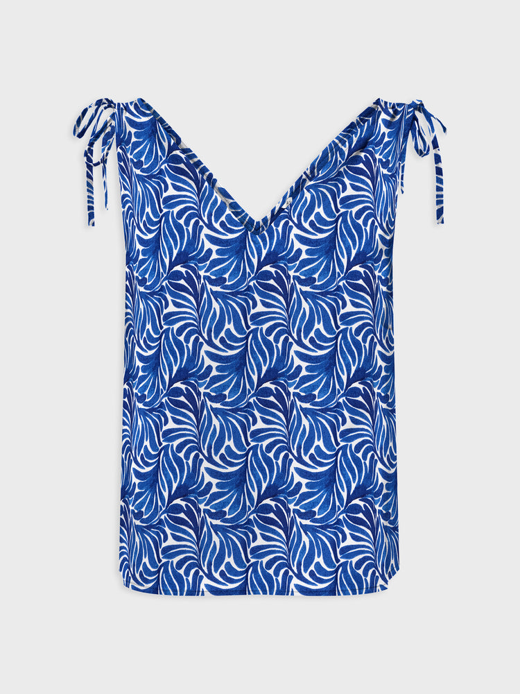 Γυναικείο top εμπριμέ ONLNOVA LIFE VIS S/L RUCHING TOP AOP 15323187 | 15323187