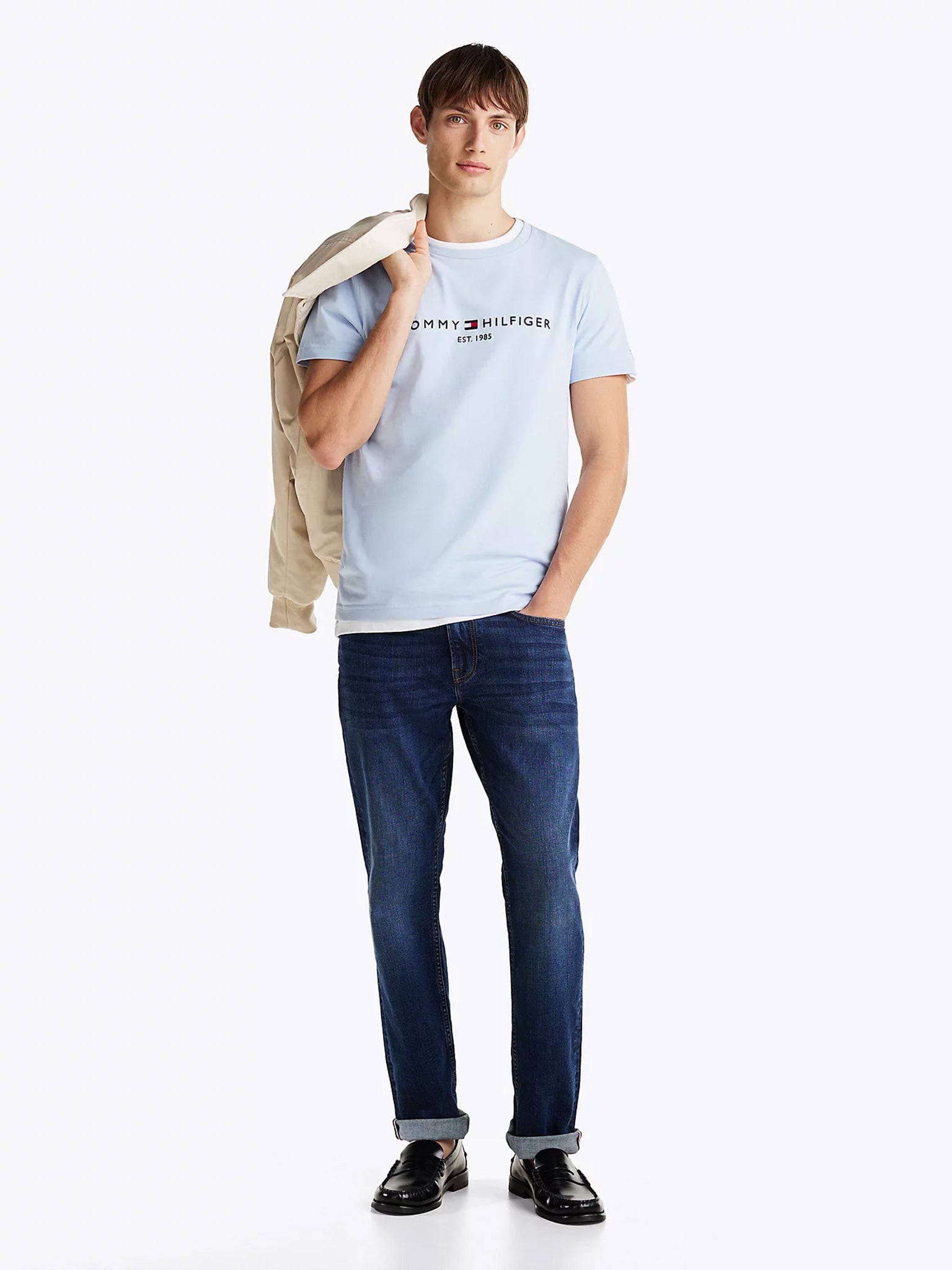 Ανδρικό t-shirt slim fit TOMMY LOGO TEE MW0MW11797C1O | MW0MW11797C1O