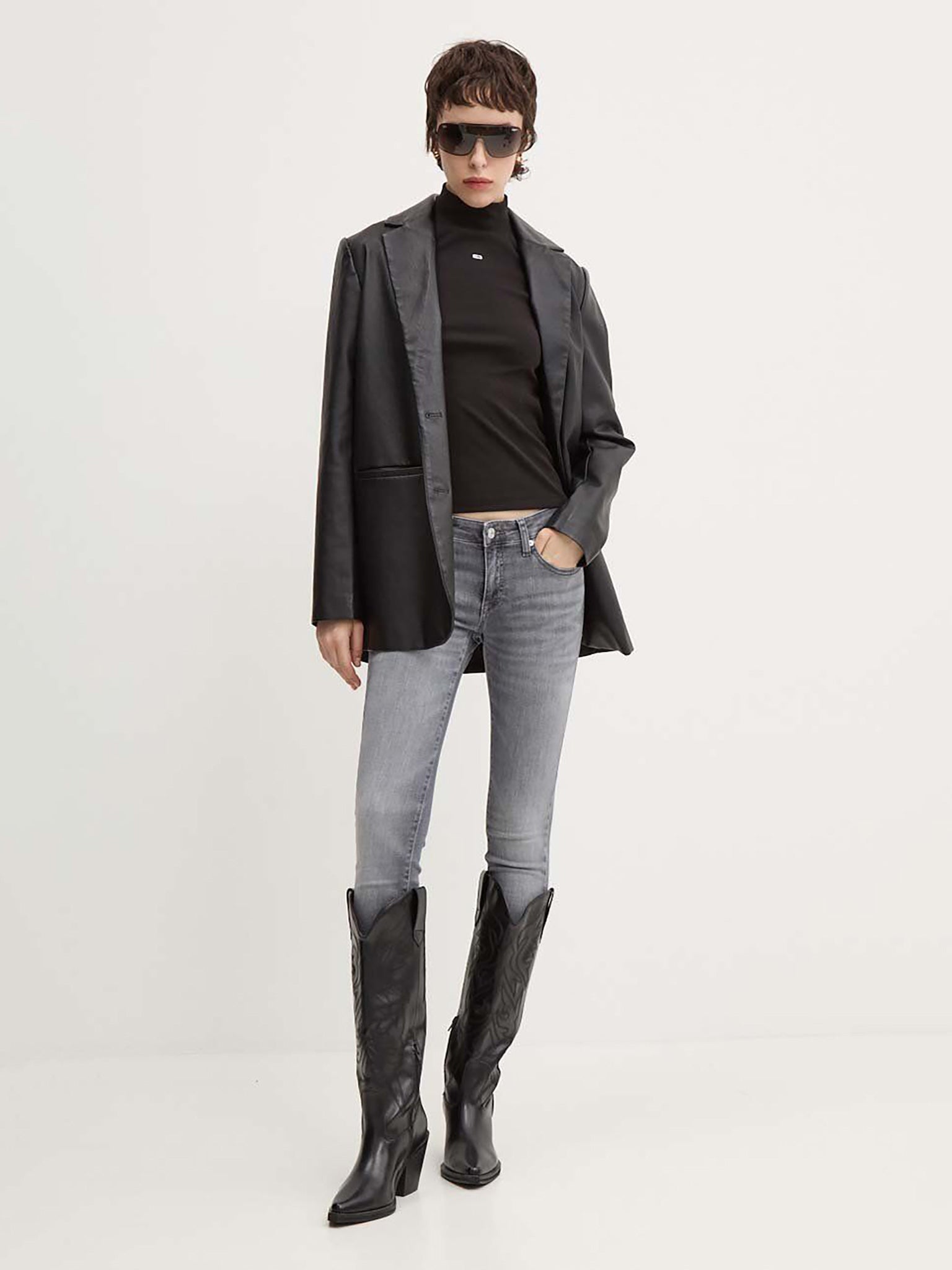 Γυναικεία μπλούζα ριπ TJW ESSENTIAL MOCK NECK DW0DW19830BDS | DW0DW19830BDS