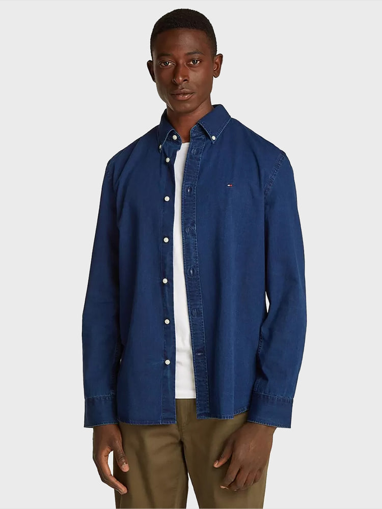 Ανδρικό πουκάμισο τζιν MW0MW381340G0 | MW0MW381340G0