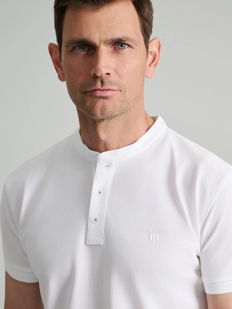 Ανδρικό polo mao γιακάς white 24GE.959/PB/YL.3 | 24GE.959/PB/YL.3